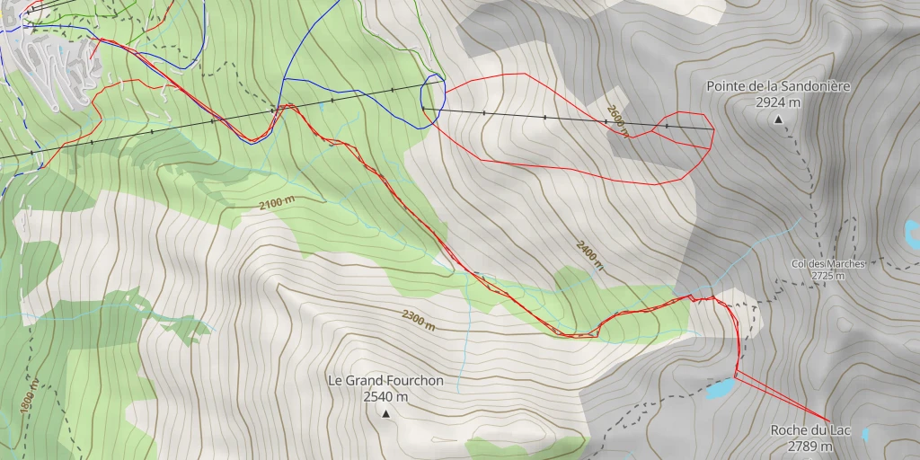 Map of the trail for La Roche du Lac