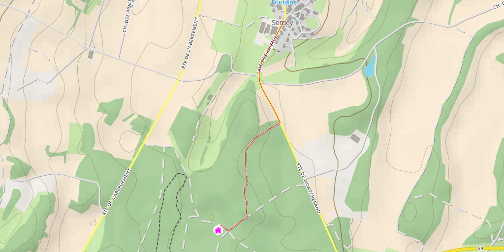 Map of the trail for Refuge de Chassagne (Ville d'Orbe)