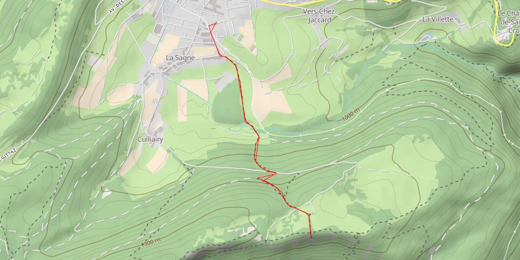 Map of the trail for Mont de Baulmes - Route de la Montagne