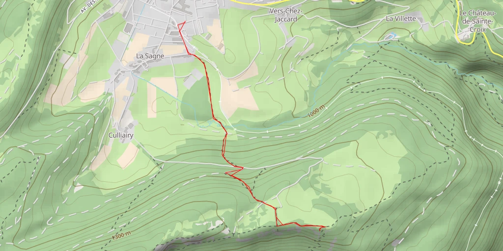 Carte de l'itinéraire :  Route de la Montagne