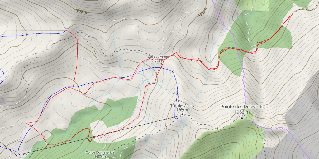 Map of the trail for Chemin de la Lanche