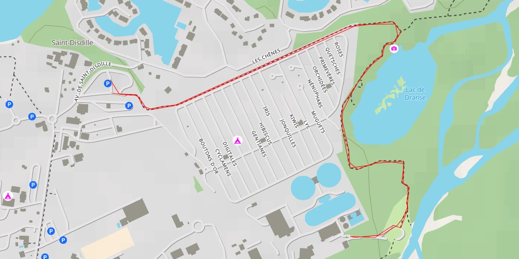 Map of the trail for Station d'épuration et Aire de compostage de Thonon-les-Bains - Églantines