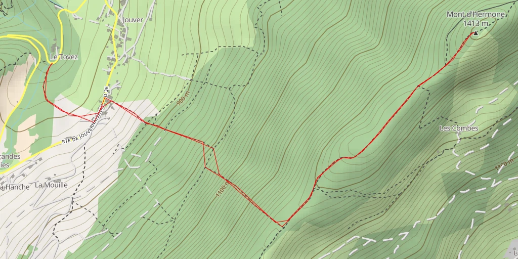 Carte de l'itinéraire :  Mont d'Hermone