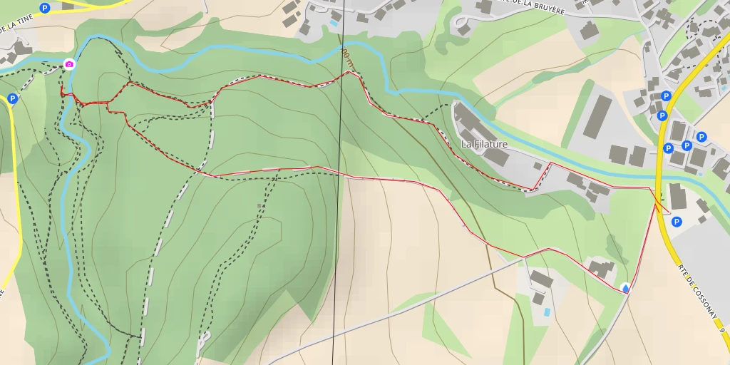 Carte de l'itinéraire :  Tine de Conflens - Route de la Tine