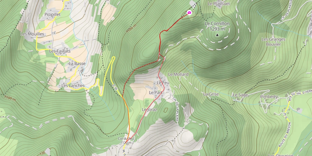 Map of the trail for Chapelle de Notre-dame d'Hermone