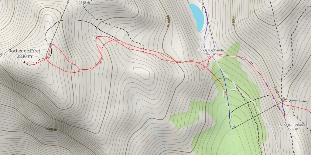 Map of the trail for Rocher de l’Yret