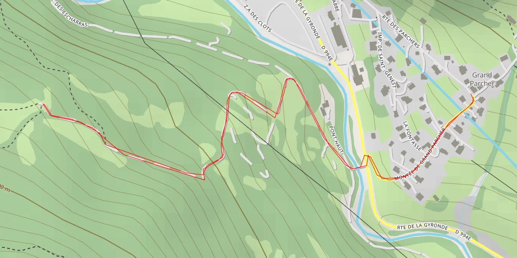 Map of the trail for Chemin des Escharras - Chemin des Escharras - Vallouise-Pelvoux