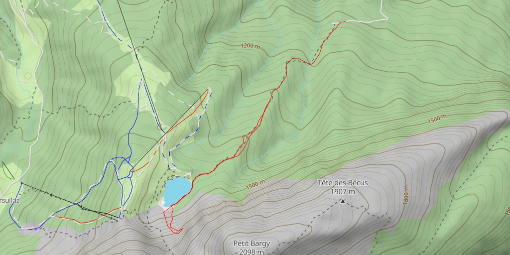 Map of the trail for Petit Bargy Pilier des Annéciens