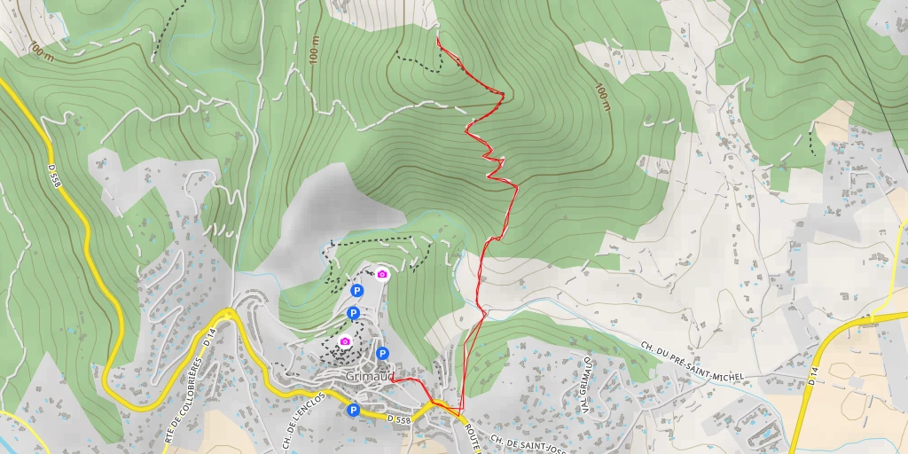 Map of the trail for Mont Roux