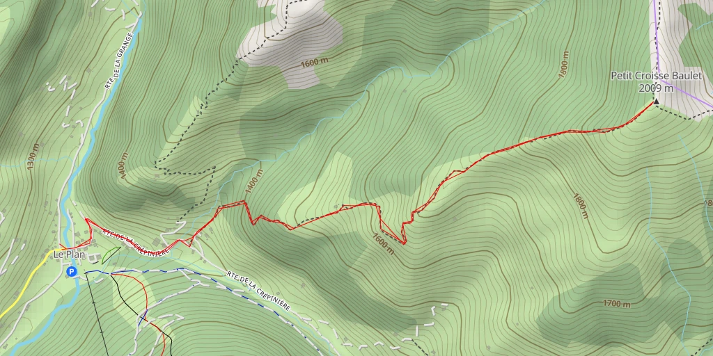 Map of the trail for Petit Croisse Baulet