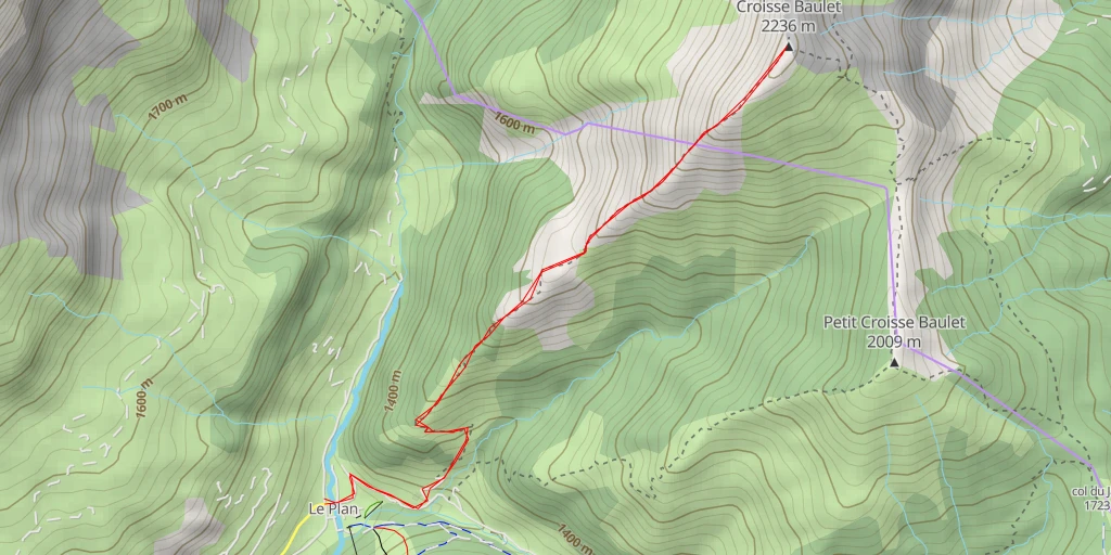 Map of the trail for Croisse Baulet