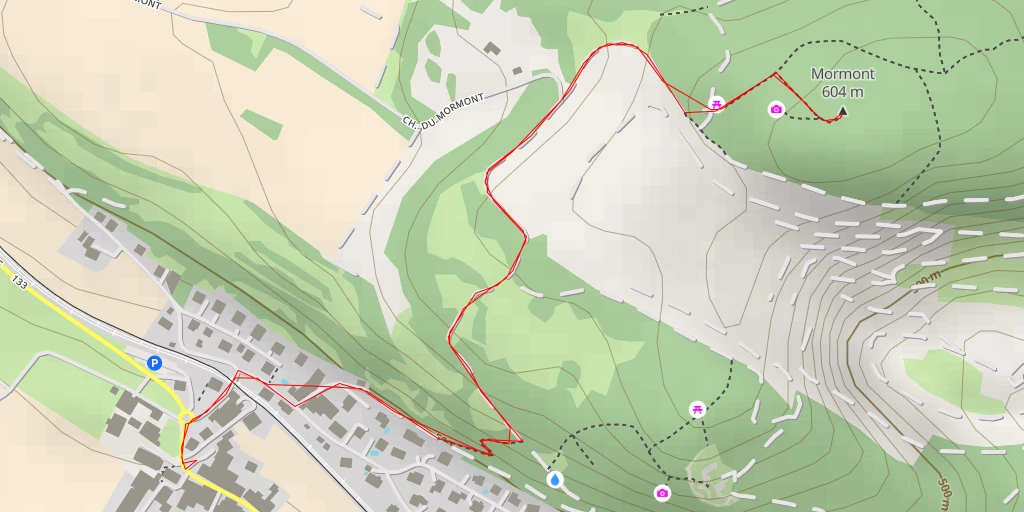 Map of the trail for Mormont