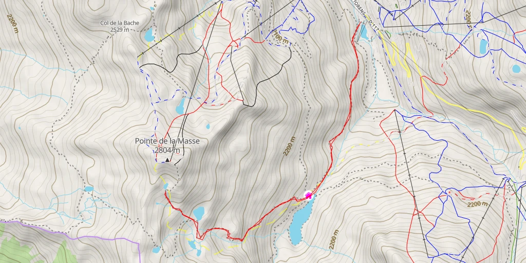 Map of the trail for Lac de la Masse