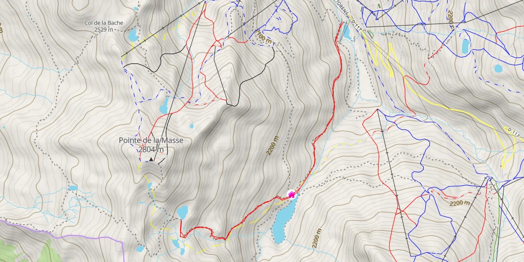 Map of the trail for Grand Lac de Montfiot