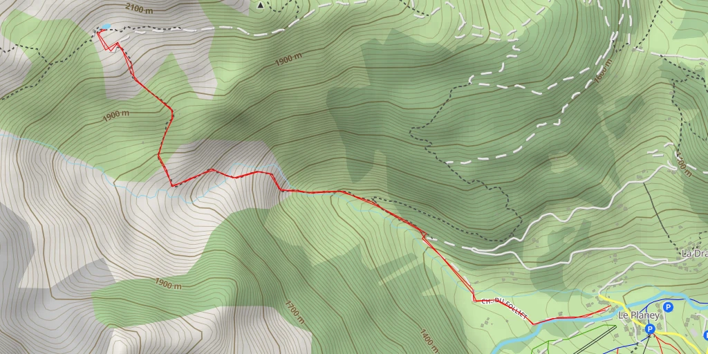Map of the trail for Mirantin face Est