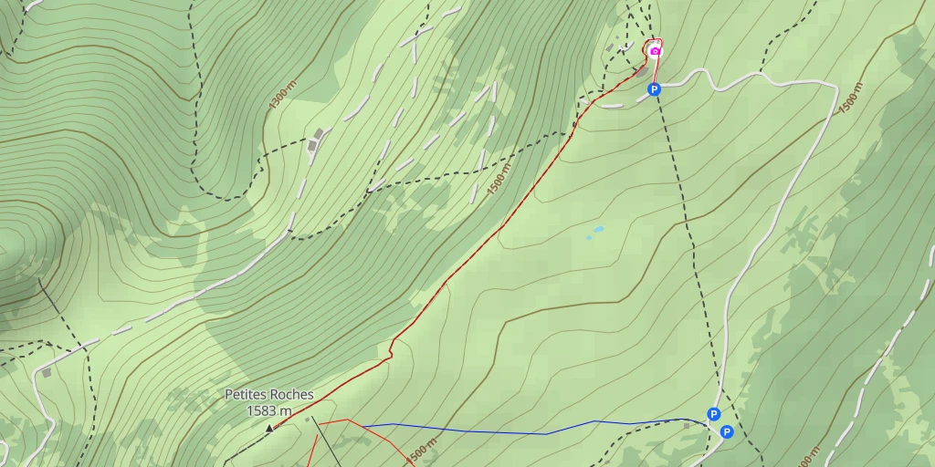 Map of the trail for Petites Roches