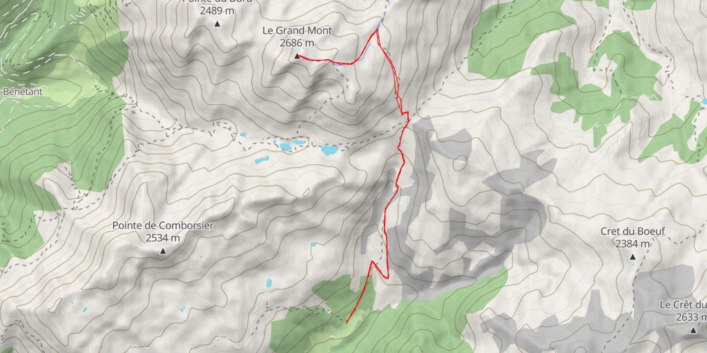 Carte de l'itinéraire :  Le Grand Mont