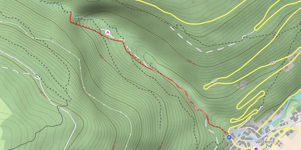 Carte de l'itinéraire :  Cascades du Covatanne