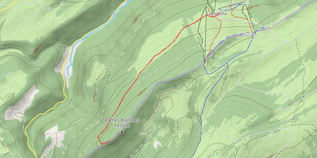 Carte de l'itinéraire :  borNE-VD.19 - 149 - Val-de-Travers