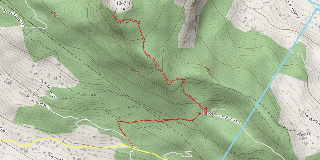 Map of the trail for Route de Rontalon