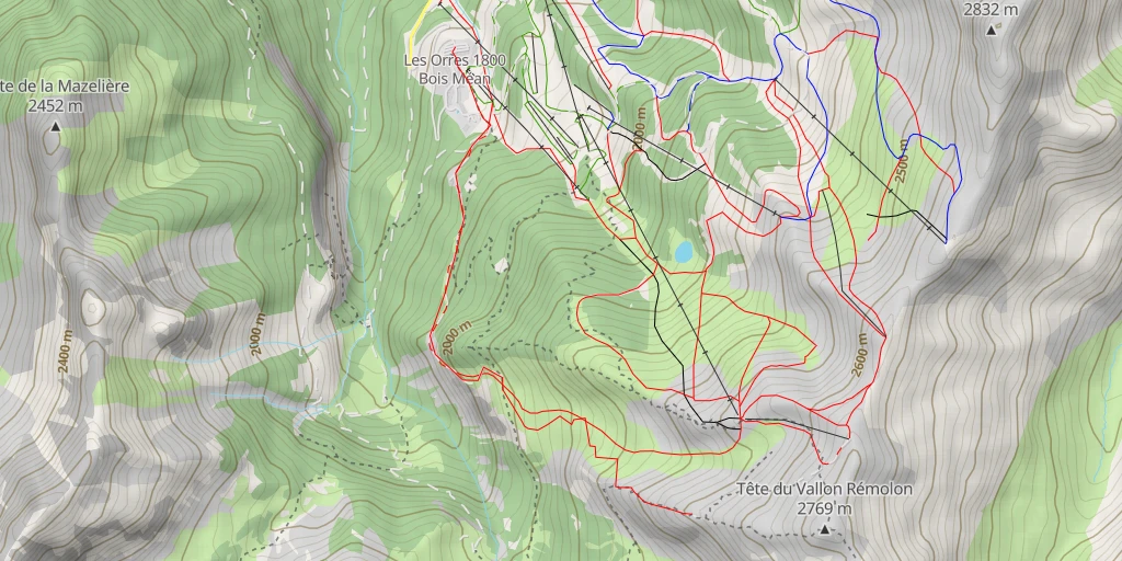 Map of the trail for DH Bleu LUDIX