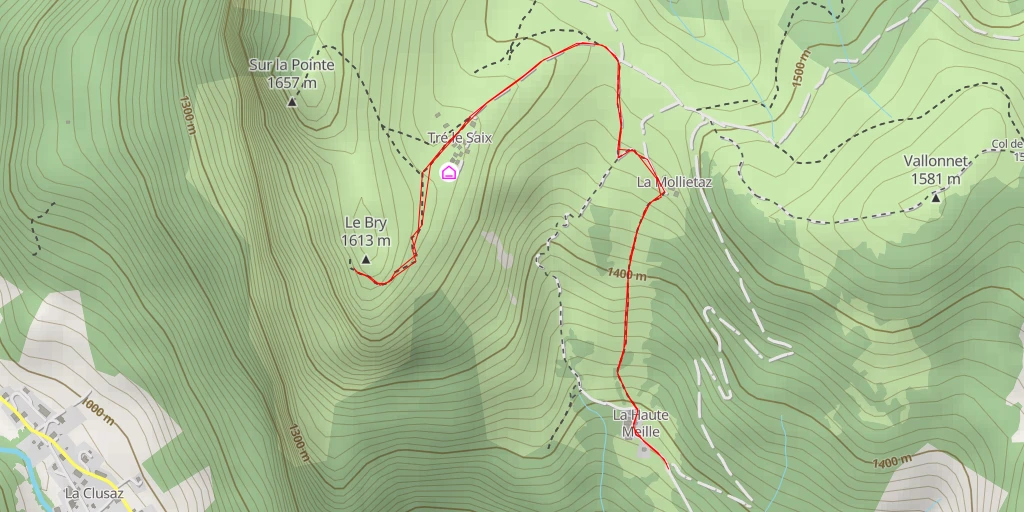 Map of the trail for Le Bry