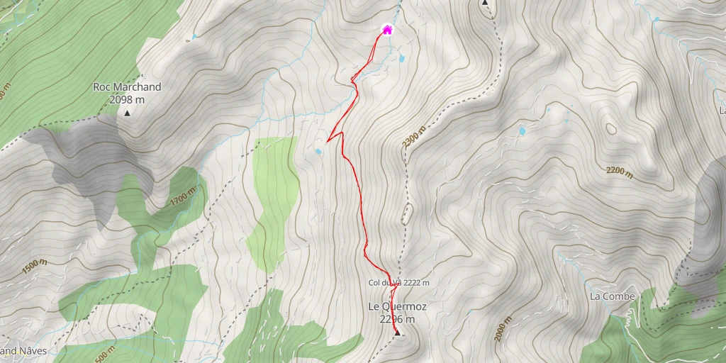 Map of the trail for Le Quermoz