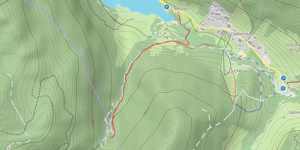 Map of the trail for Cascade de la Diomaz