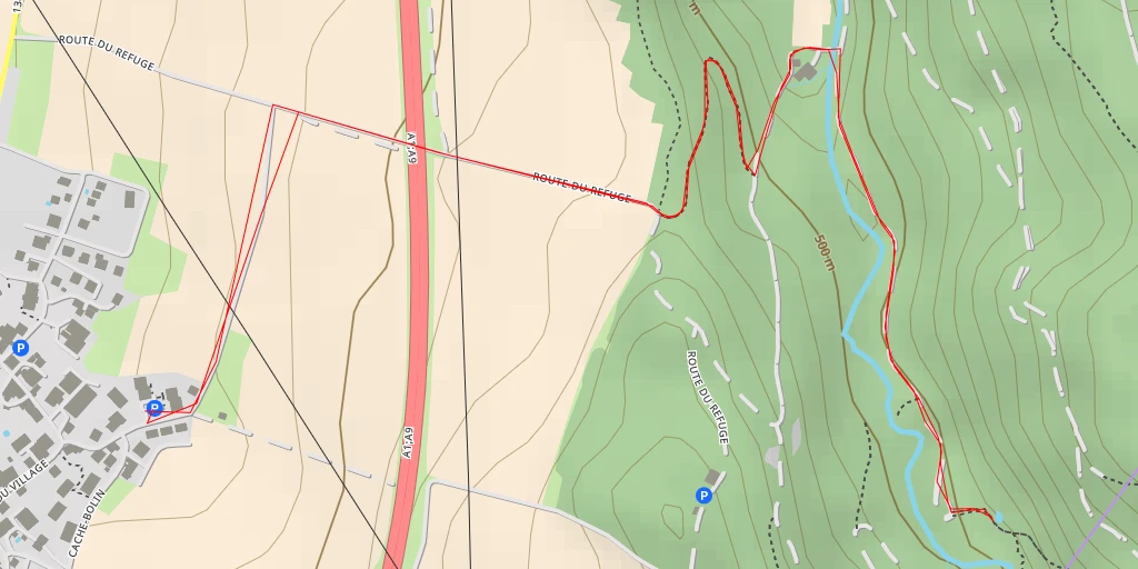 Map of the trail for Route du Refuge