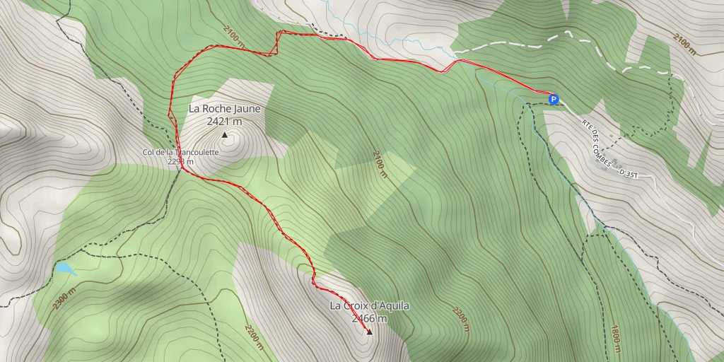 Map of the trail for La Croix d'Aquila