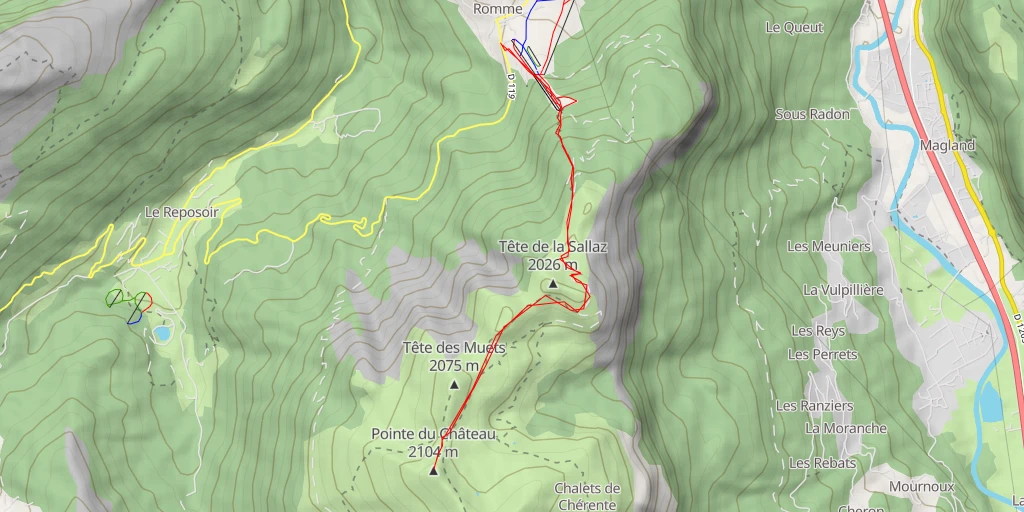 Map of the trail for Pointe du Château