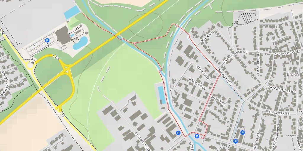 Map of the trail for Ludwig-Quidde-Straße