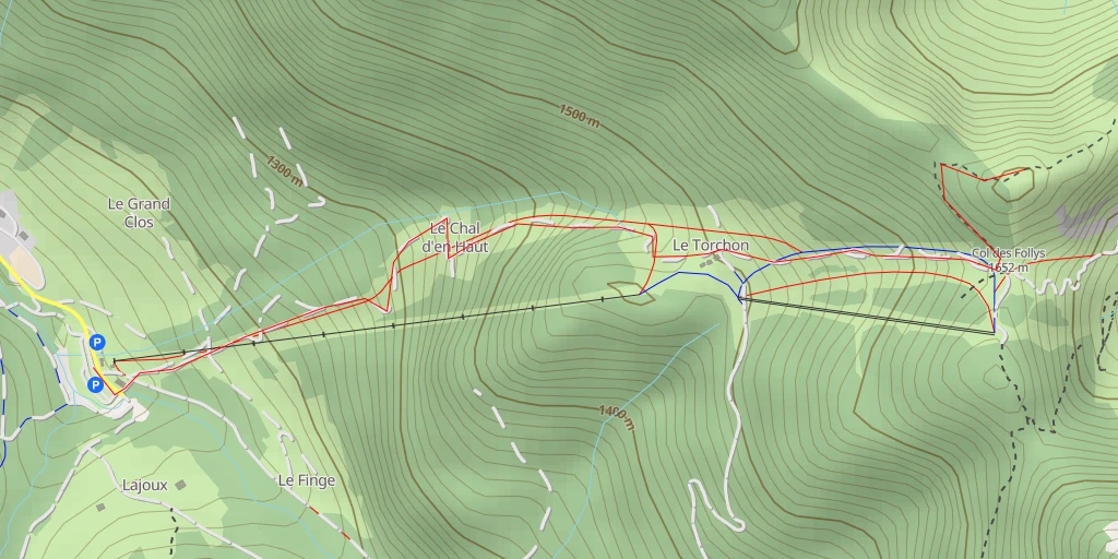 Map of the trail for Col des Follys - Chemin de la Chèvrerie à Foron