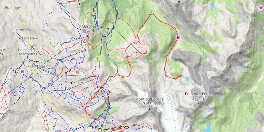 Map of the trail for Passage des Eaux Noires