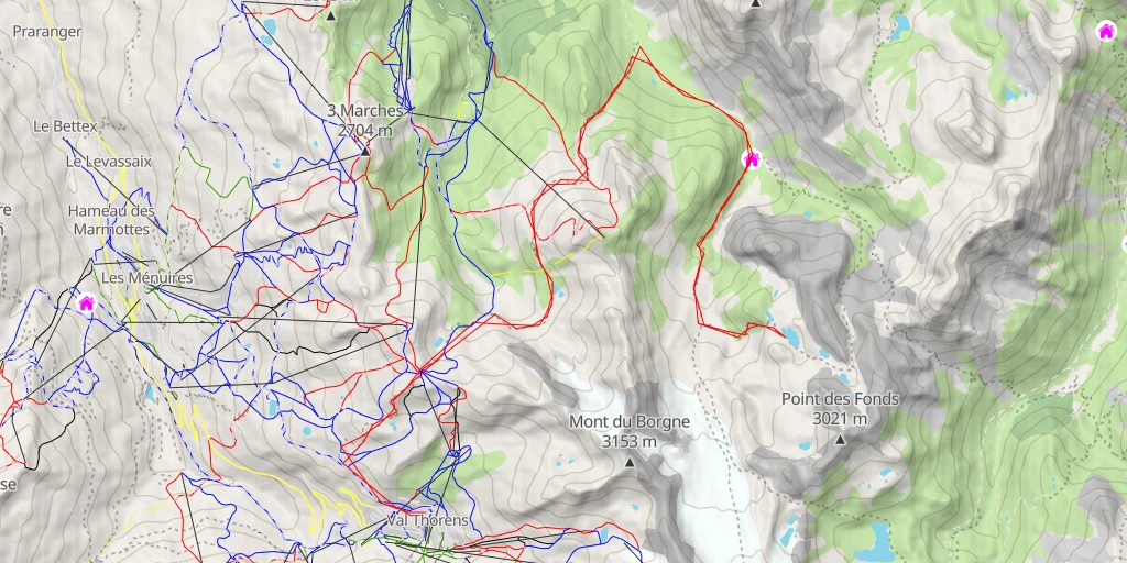 Map of the trail for Lac du Mont Coua