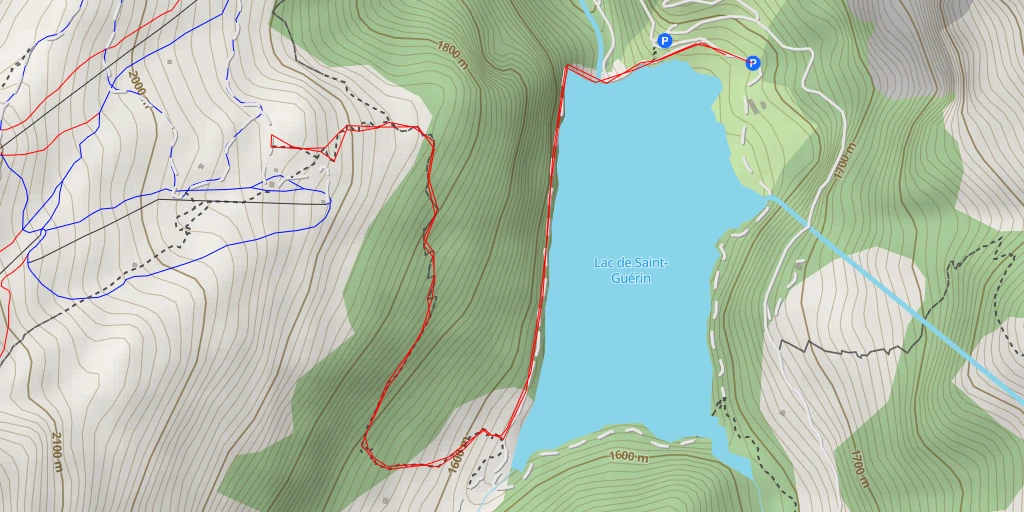 Map of the trail for Chalets des Rognoux du Haut - Route de Saint-Guérin