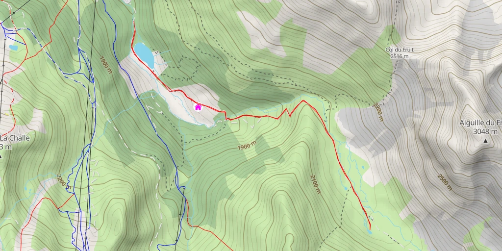 Map of the trail for Lac des Fées