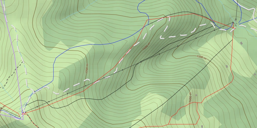 Map of the trail for Le Christomet Versant NE par les pistes