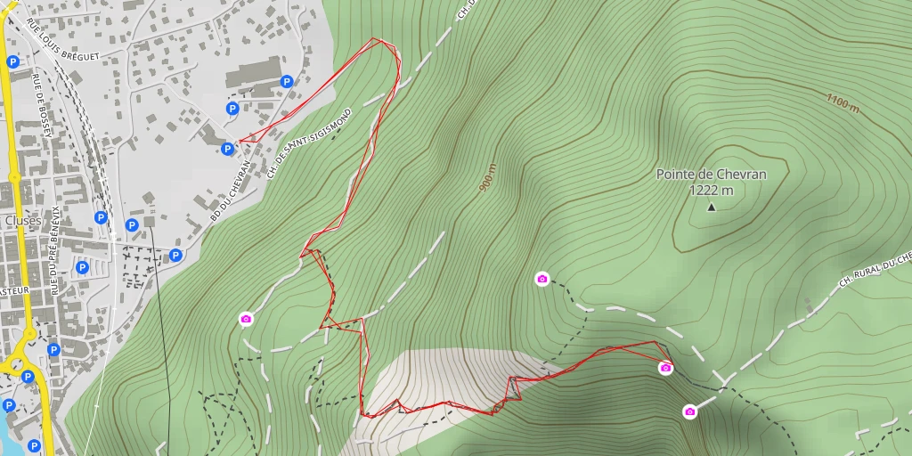 Carte de l'itinéraire :  Chemin rural du Chevran d'en Haut