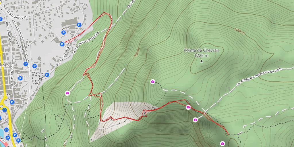Map of the trail for la Dent