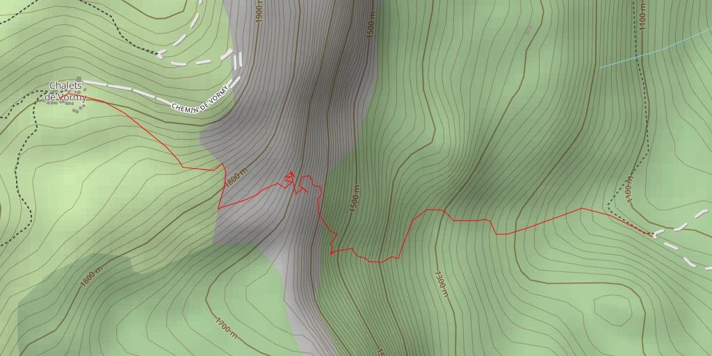 Map of the trail for Chalets de Vormy Nantchéret