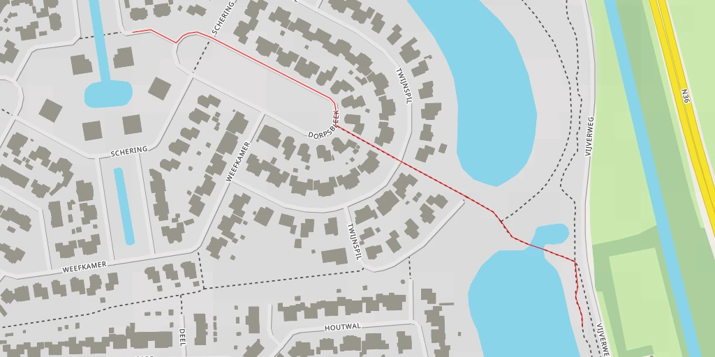 Map of the trail for Vijverweg - Vijverweg