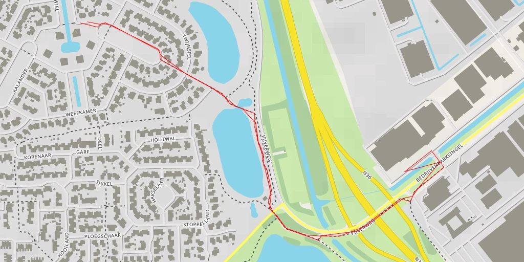 Map of the trail for Bedrijvenparksingel - Bedrijvenparksingel