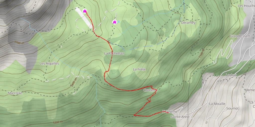 Map of the trail for Refuge de Mayères