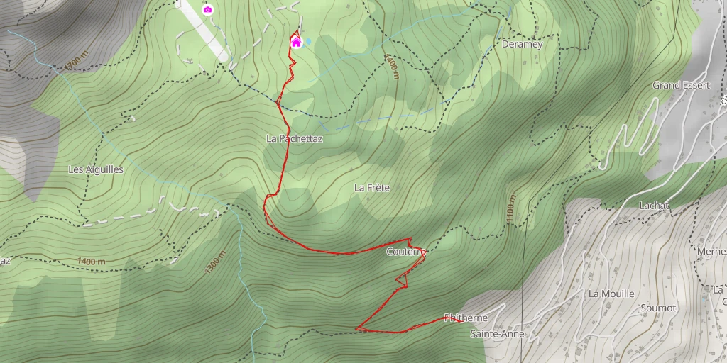 Map of the trail for Voie Accès 4x4