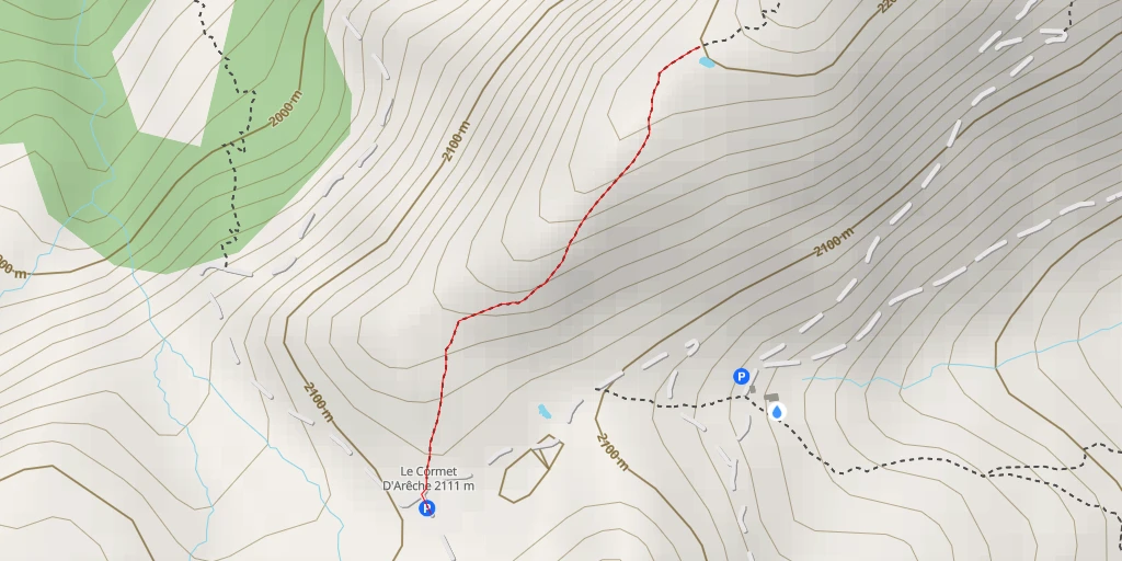 Carte de l'itinéraire :  Croix du Berger - Sentier Botanique - Aime-la-Plagne
