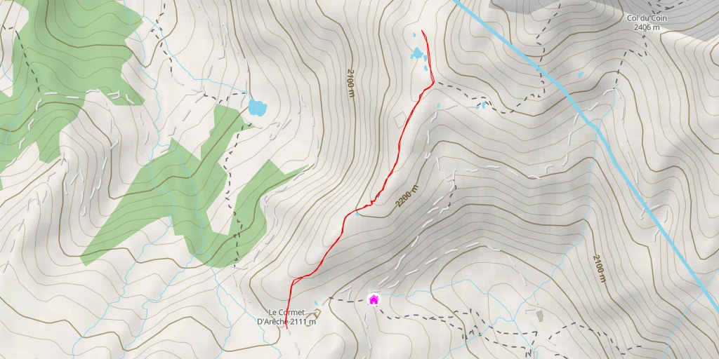 Map of the trail for Sentier Botanique - Aime-la-Plagne