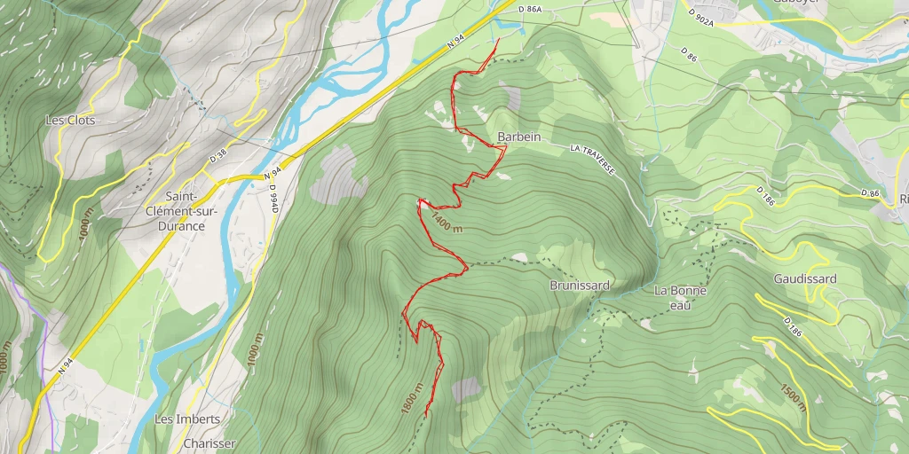 Map of the trail for Chemin de Charissier