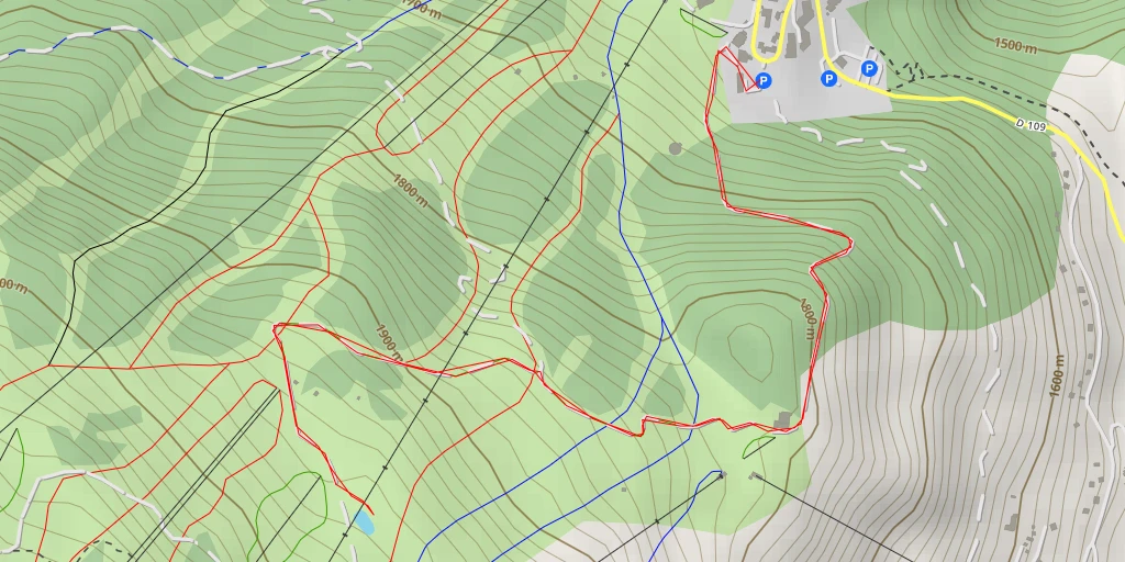 Map of the trail for Chemin du Bull