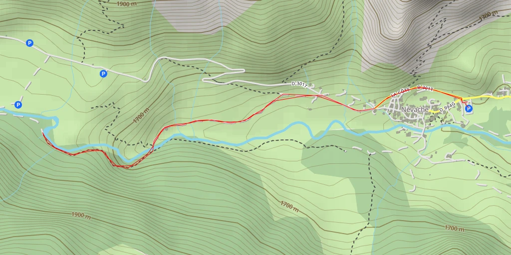 Map of the trail for Parking refuge de Buffère - Pont du Rateley